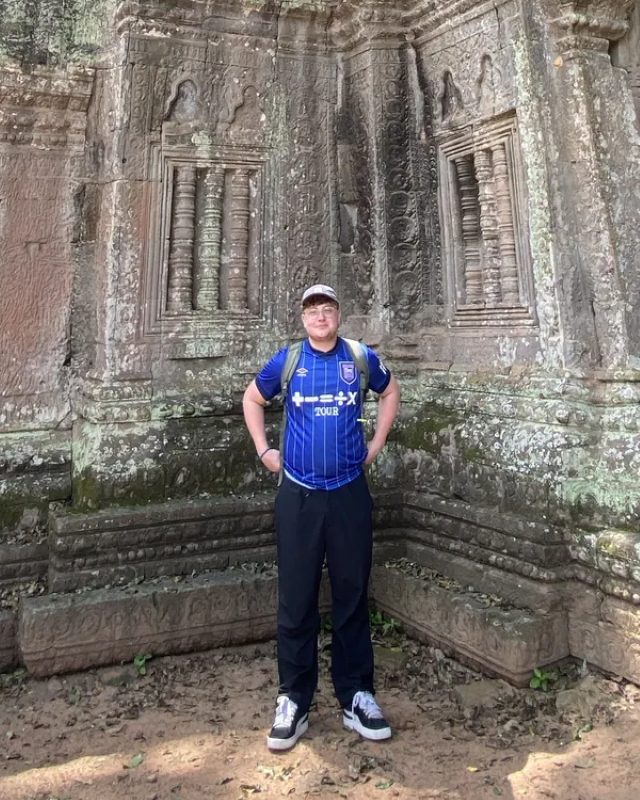 Jake at a temple in Siem Reap, Cambodia